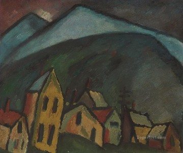  sky - berglandschaft mit h usern 1912 Alexej von Jawlensky Expressionism